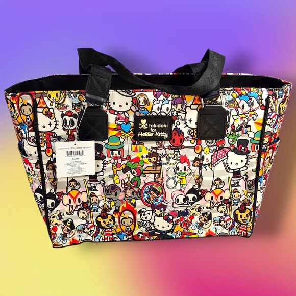 NWT Hello Kitty x Tokidoki Circus Shoulder Tote Bag Collab Print RARE Large New - Picture 1 of 13